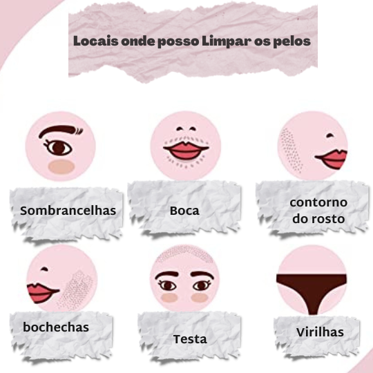 DEPIL FACE  -  O removedor de pelos e células mortas Facial - 10 Peças