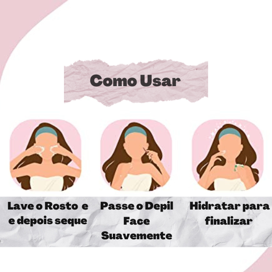 DEPIL FACE  -  O removedor de pelos e células mortas Facial - 10 Peças