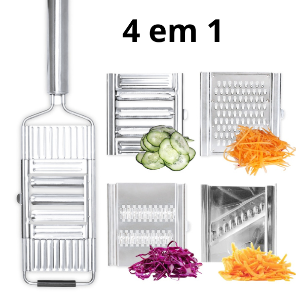 Ralador Profissional de Legumes Inox Multiuso 4 em 1