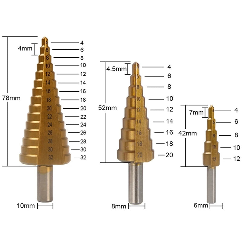 Kit de Brocas de Titânio - 6 Peças