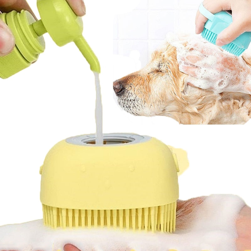 Escova de Silicone de  Banho para Pets