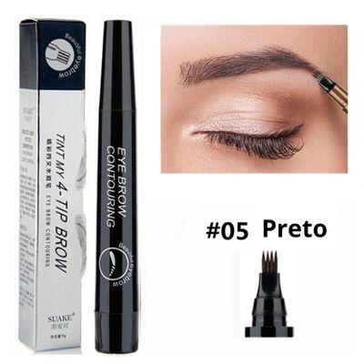 Tip Brow- Lápis de Sobrancelhas de  4 Pontas  à Prova d'água Efeito Microblanding-